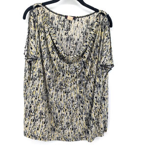 Cocomo Blouse Womens Plus 2X Yellow Stretchy Split Sleeve Top Mature‎ Office